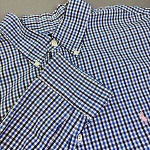 Polo Ralph Lauren Men's XL Custom Fit Gingham Button Down Shirt Blue White